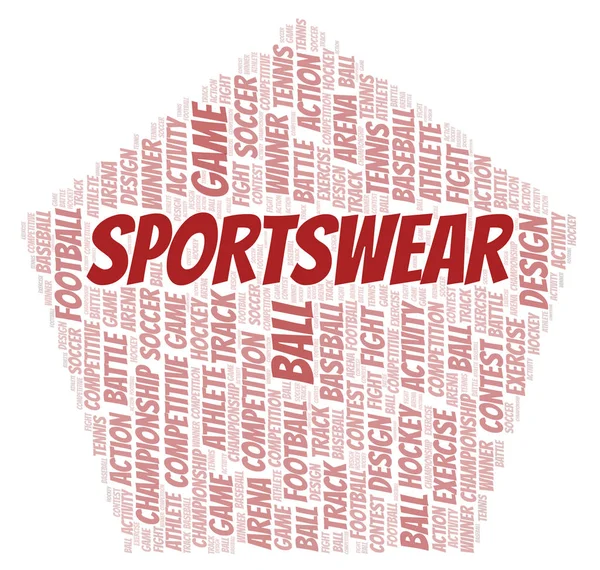 Спортивний Одяг Хмара Wordcloud Зроблено Лише Текстом — стокове фото
