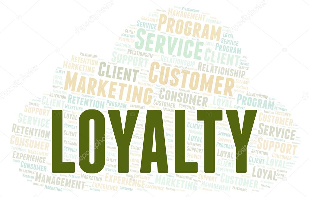 Loyalty word cloud. Wordcloud made with text only.