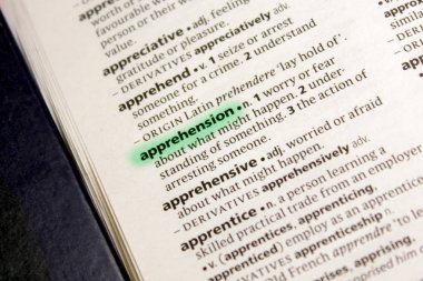 Endişe sözcüğü veya tümceciği bir sözlük