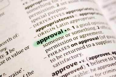 Onay sözcüğü veya tümceciği bir sözlük