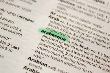 Arabesk sözcüğü veya tümceciği bir sözlük