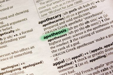 Tanrılaştırma sözcüğü veya tümceciği bir sözlük