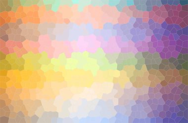 Yeşil, turuncu, küçük altıgen arkaplanının soyut çizimi.