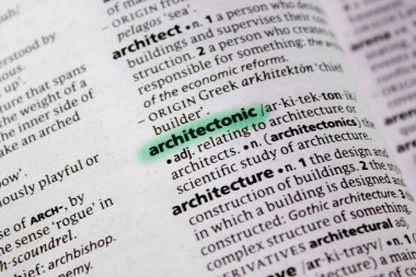 Architectonic sözcüğü veya tümceciği bir sözlük