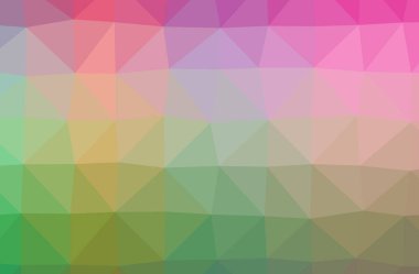 İllüstrasyon soyut yeşil, pembe, kırmızı yatay düşük poli arka plan. Güzel Çokgen tasarım deseni. İhtiyaçlarınız için yararlı. 