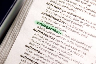 Antilogarithm sözcüğü veya tümceciği bir sözlük