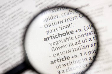 Enginar sözcüğü veya tümceciği bir sözlük