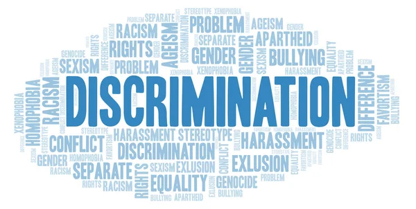 Discriminatie Soort Discriminatie Word Cloud Wordcloud Gemaakt Met Alleen Tekst — Stockfoto
