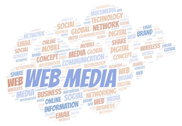 Web Medien Word Cloud Wortwolke Nur Mit Text — Stockfoto