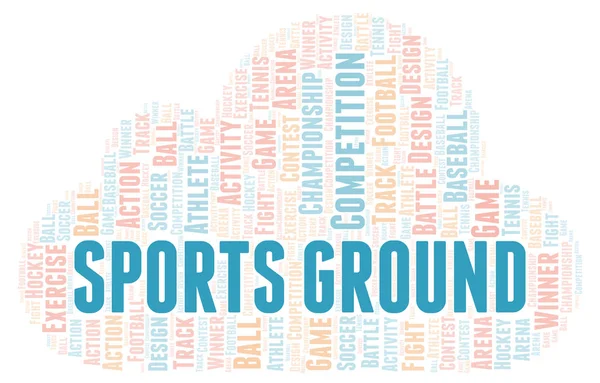 Sports Ground Word Cloud Wordcloud Fait Avec Texte Seulement — Photo