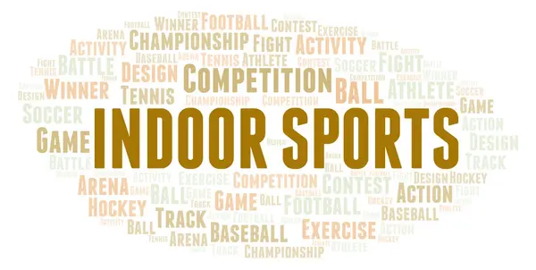 Indoor Sports Word Cloud Wordcloud Made Text Only — Stock Photo, Image