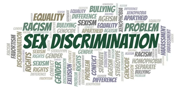 Discriminazione Sessuale Tipo Discriminazione Parola Nuvola Wordcloud Realizzato Solo Con — Foto Stock