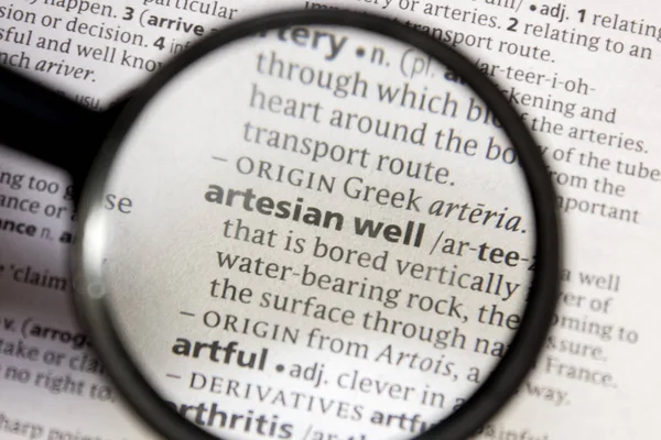 Artesian Well Word Phrase Dictionary — Stock Photo, Image