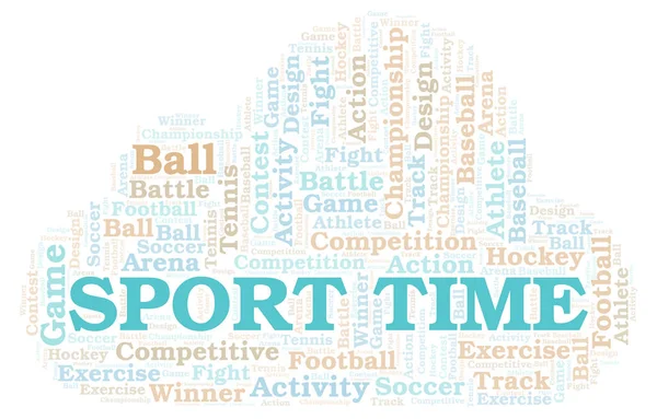 Sport Time Słowo Cloud Projekt Wykonany Tylko Tekst — Zdjęcie stockowe
