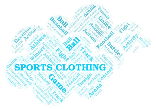 Sportbekleidung Wort Wolke Wordcloud Nur Mit Text Erstellt — Stockfoto