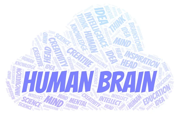 Ανθρώπινο Εγκέφαλο Σύννεφο Λέξεων Wordcloud Γίνεται Κείμενο Μόνο — Φωτογραφία Αρχείου