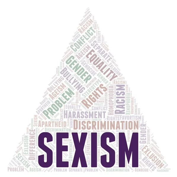 Sexismus Druh Diskriminace Slovo Mrak Wordcloud Pouze Text — Stock fotografie