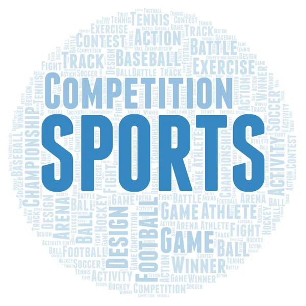 Nuvem Palavras Desportivas Wordcloud Feito Apenas Com Texto — Fotografia de Stock