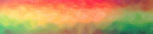 Illustration Abstraite Fond Vert Orange Rose Rouge Cire Crayon — Photo
