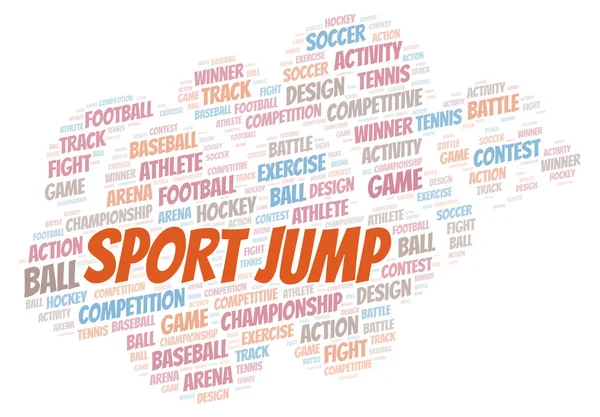 Sport Jump Word Cloud Wordcloud Made Text Only — Stock Photo, Image