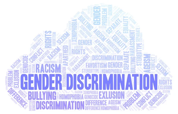 Gender Discriminatie Soort Discriminatie Word Cloud Wordcloud Gemaakt Met Alleen — Stockfoto