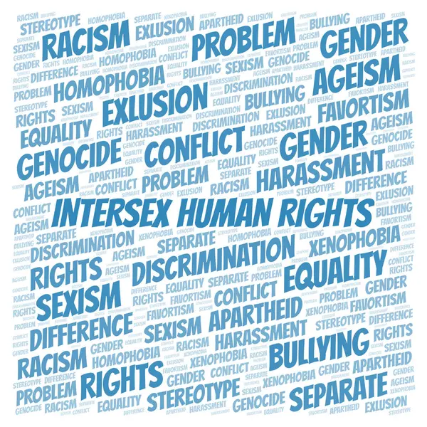 Intersex Human Rights Тип Дискриминации Слово Облако Wordcloud Made Text — стоковое фото