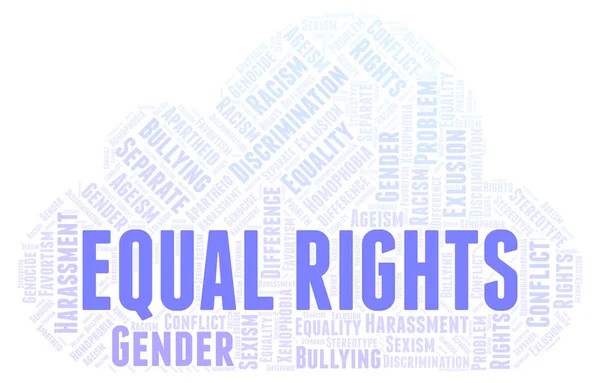 Igualdade Direitos Tipo Discriminação Nuvem Palavras Wordcloud Feito Apenas Com — Fotografia de Stock