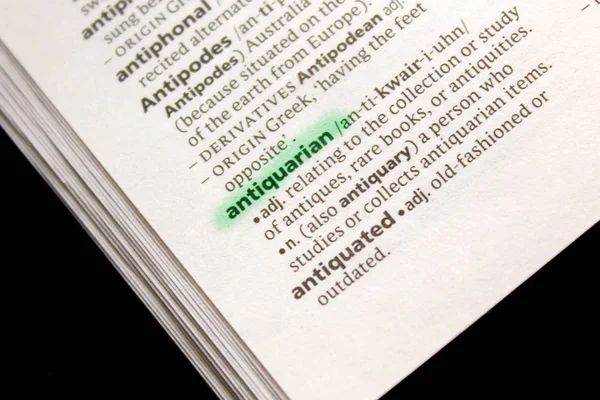 Antiquarische Woord Woordgroep Een Woordenboek — Stockfoto