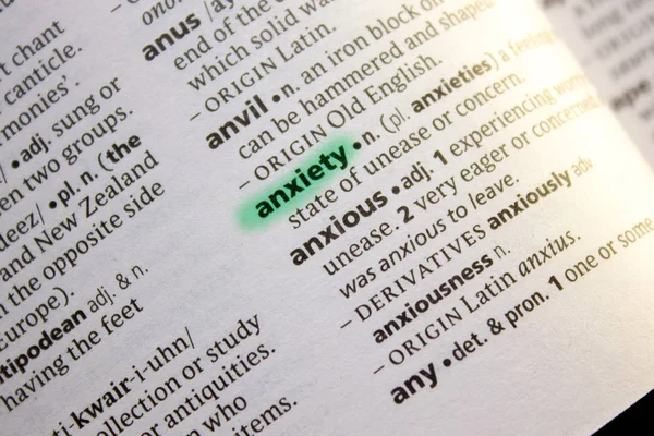 Anksiyete sözcüğü veya tümceciği bir sözlük