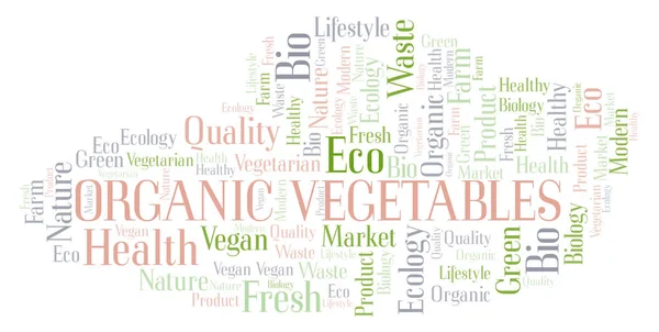 Wortwolke Für Bio Gemüse Wortwolke Nur Mit Text — Stockfoto