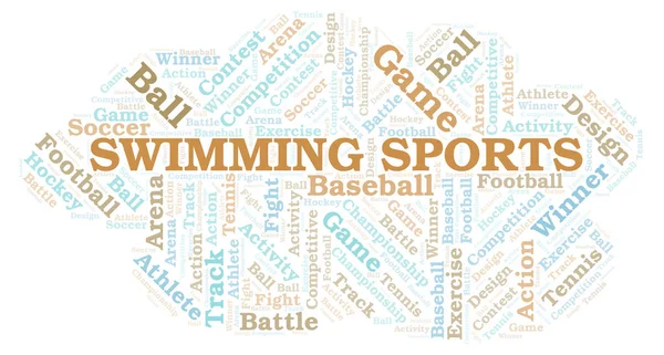 Swimming Sports Word Cloud Wordcloud Made Text Only — Stock Photo, Image