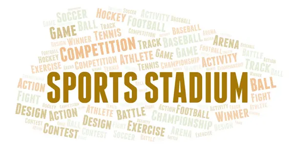 Sport Stadion Szó Felhő Wordcloud Készült Csak Szöveg — Stock Fotó