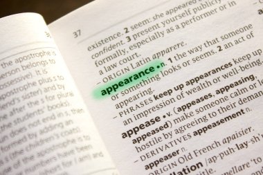 Görünüm sözcüğü veya tümceciği bir sözlük