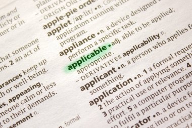 Geçerli sözcüğü veya tümceciği bir sözlük