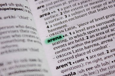 Arena sözcüğü veya tümceciği bir sözlük