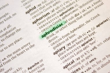 Afrodizyak kelime veya kelime sözlüğe