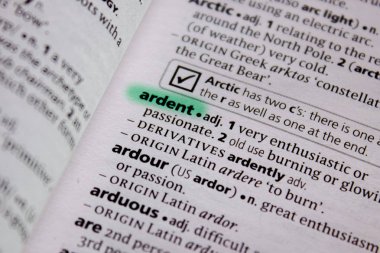 Ateşli sözcüğü veya tümceciği bir sözlük