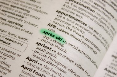 Apres-Ski sözcüğü veya tümceciği bir sözlük