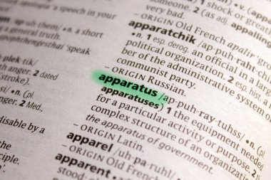 Aparatı sözcüğü veya tümceciği bir sözlük