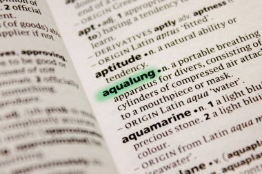 Aqualung sözcüğü veya tümceciği bir sözlük