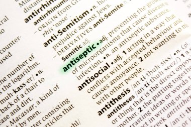 Antiseptik sözcüğü veya tümceciği bir sözlük