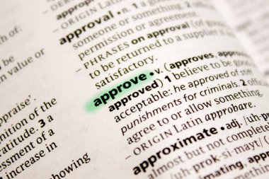 Sözcük veya tümcecik Sözlükteki onaylama