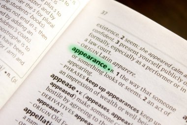 Görünüm sözcüğü veya tümceciği bir sözlük