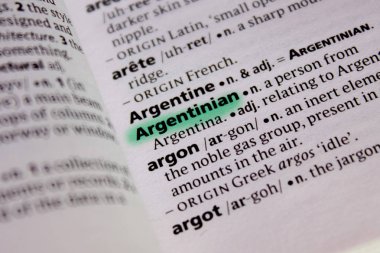 Arjantinli sözcüğü veya tümceciği bir sözlük