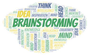 Beyin fırtınası kelime bulutu. Yalnızca metin ile yapılan Wordcloud.