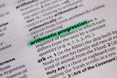 Aritmetik ilerleme sözcüğü veya tümceciği bir sözlük