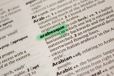 Arabesk sözcüğü veya tümceciği bir sözlük