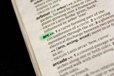 Ark sözcüğü veya tümceciği bir sözlük