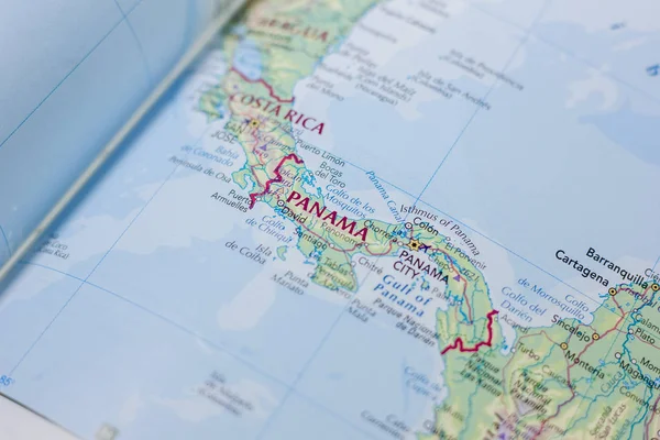 Ivanovsk Rusia Febrero 2019 Panamá Mapa Del Mundo — Foto de Stock