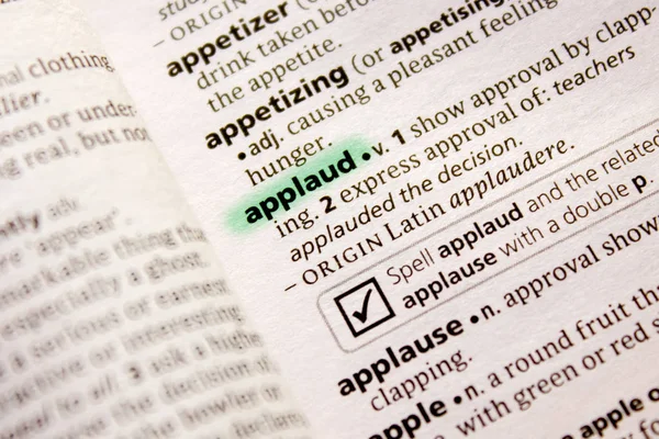 Sözcük veya tümcecik sözlüğe alkışlamak
